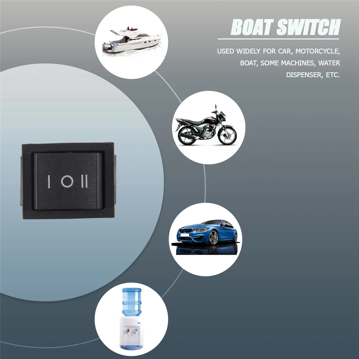 N09R 6-Terminals 3 Position ON/OFF/ON DPDT Boat Rocker Switch 16A 250VAC 20A 125VAC