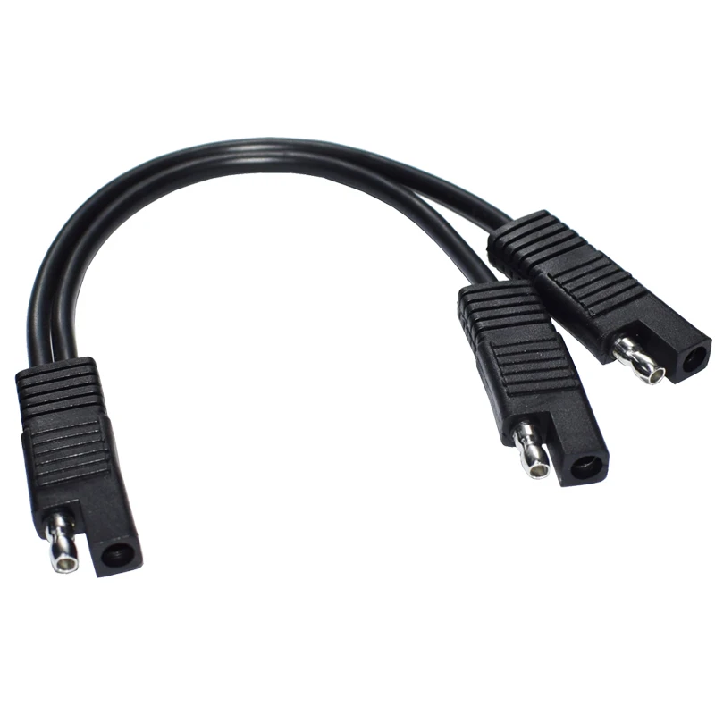 DIY 1 to 2 SAE Power Extension Cable Adapter Connector 2 Pin Quick Connect Disconnect Plug SAE Power Extension Cable 18AWG 300mm