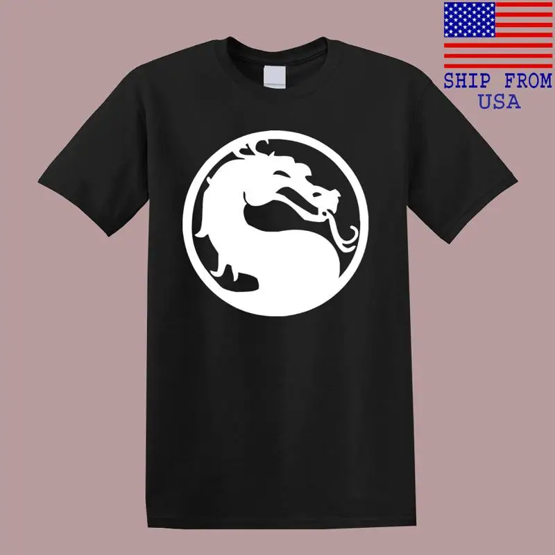 Mortal Kombat Dragon Men's Black T-Shirt Size S-5XL