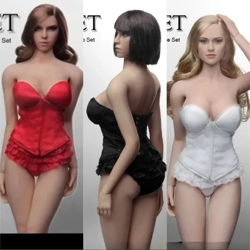 

1/6 Scale Sexy Strapless Lingerie Set Underwear Corset Top Ruffle Panty Female Dolls Clothes Model Fit 12'' Action Figures Body