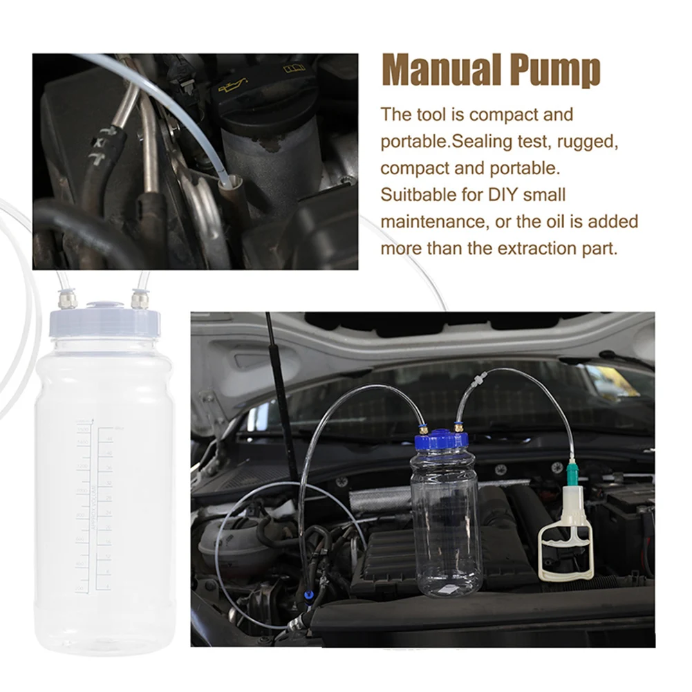 2L Portable Oil Change Manual Hand Pump Universal Manual Vacuum Oil Extractor Pump Maintenance Auto Parts Accessories