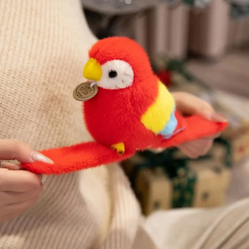 Simulation Parrot Plush Pendant Bag Pendant Magnetic Birds Snap Wristband Cartoon Kawaii Standing Shoulder Animals Kids Toy