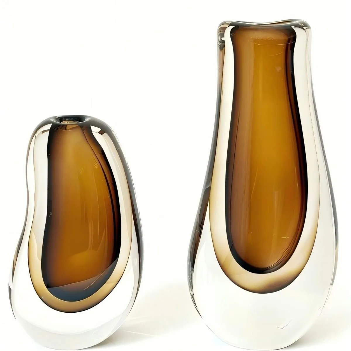 Glazed modern simple vase, antique transparent flower arrangement vase ornament, living room creative ornament