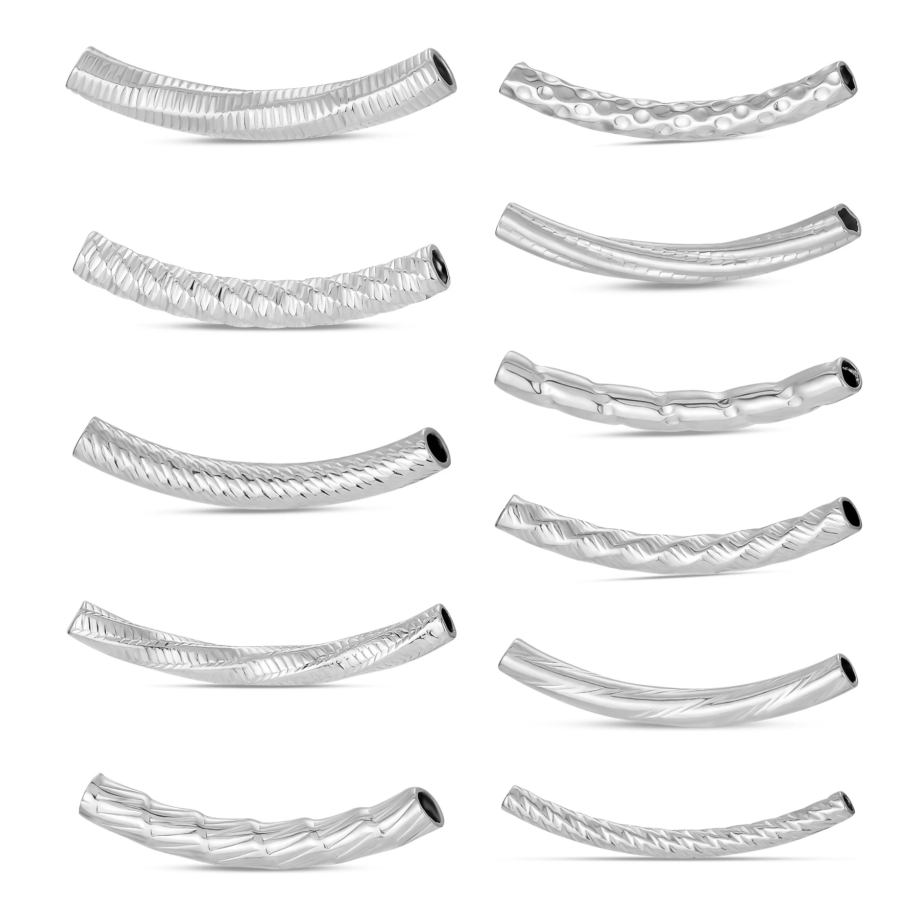 6 Stück/Set Edelstahl PVD Gold Geprägte Röhren-Abstandshalter-Perlen-Verbinder für Armband-Halskette-Anhänger DIY Schmuckzubehör – Detail 2