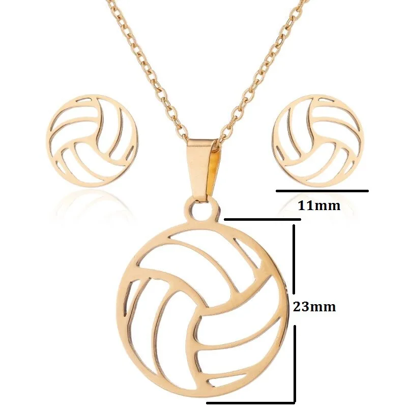 DIY accessories Japan and Korea version Korean men's and women's fashion simple sports jewelry stainless steel volleyball collar