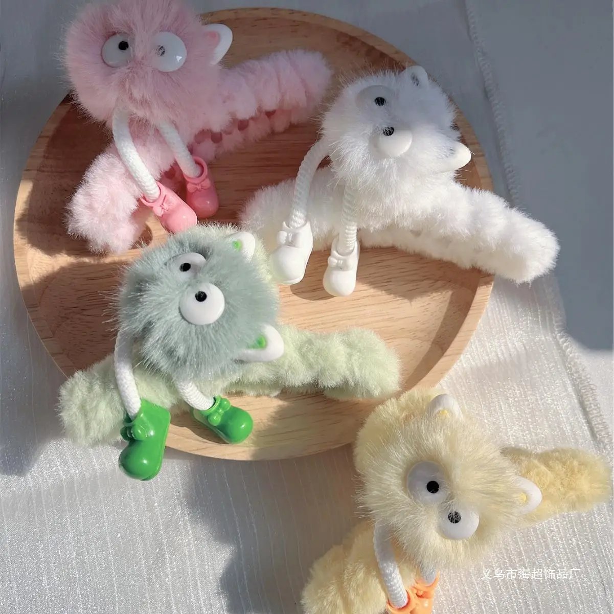 

winter personality funny plush hairball grab clip cartoon long legs small coal ball hair grab girl cute hair accessories