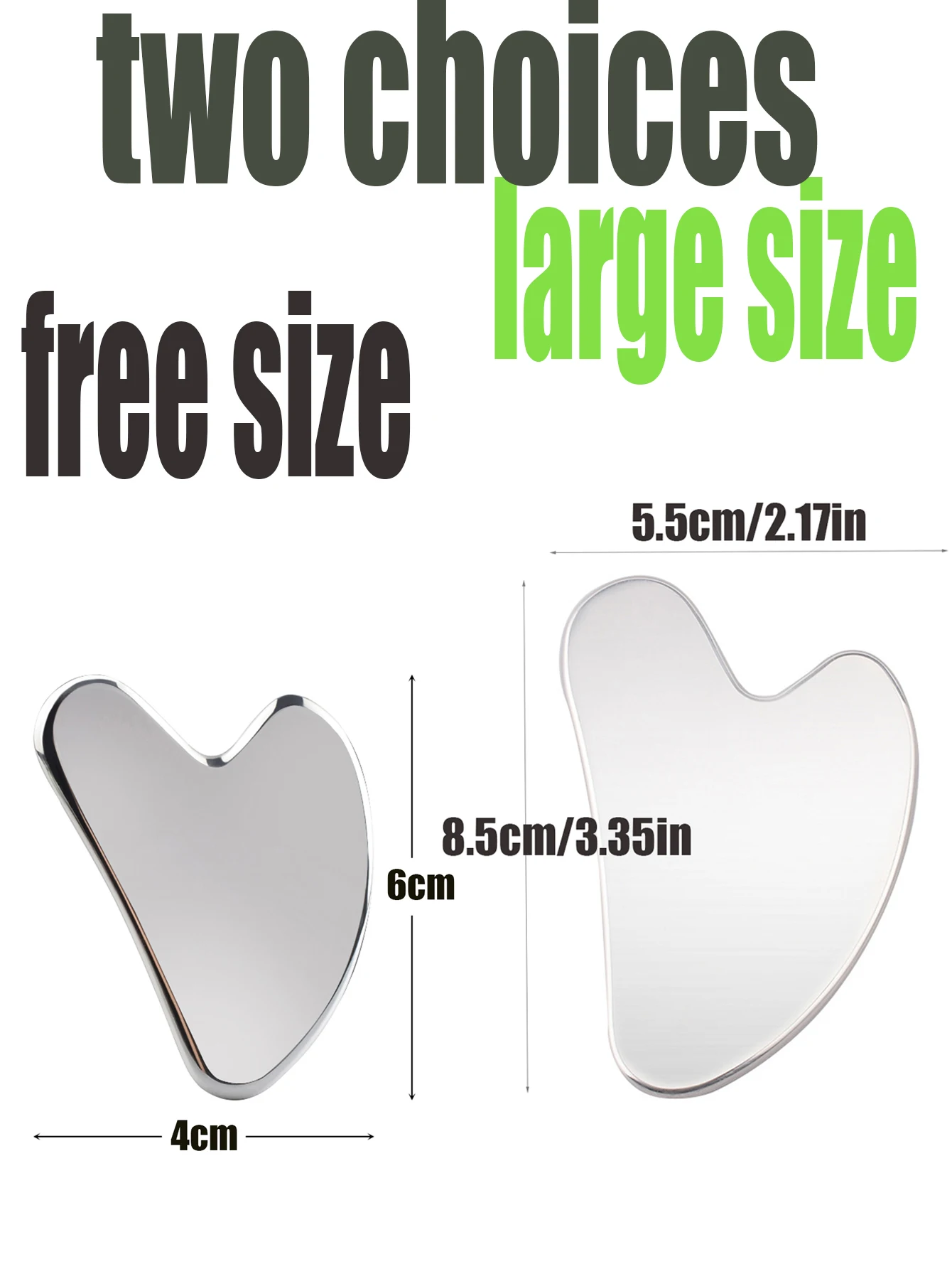 1 قطعة الفولاذ المقاوم للصدأ غوا شا مكشطة الجلد العناية بالجمال الوجه مدلك كامل الجسم الرقبة غواشا السموم سبا أداة تدليك الإجهاد الاسترخاء #5