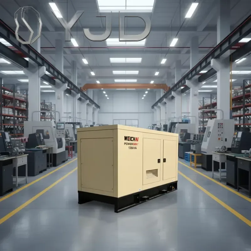 YJD 15kw 20kva 30kva 50kw 100kva 1/3 Phase Commercial Silent Diesel Genset Open Frame Weichai Engine Water Cooling Generator ATS