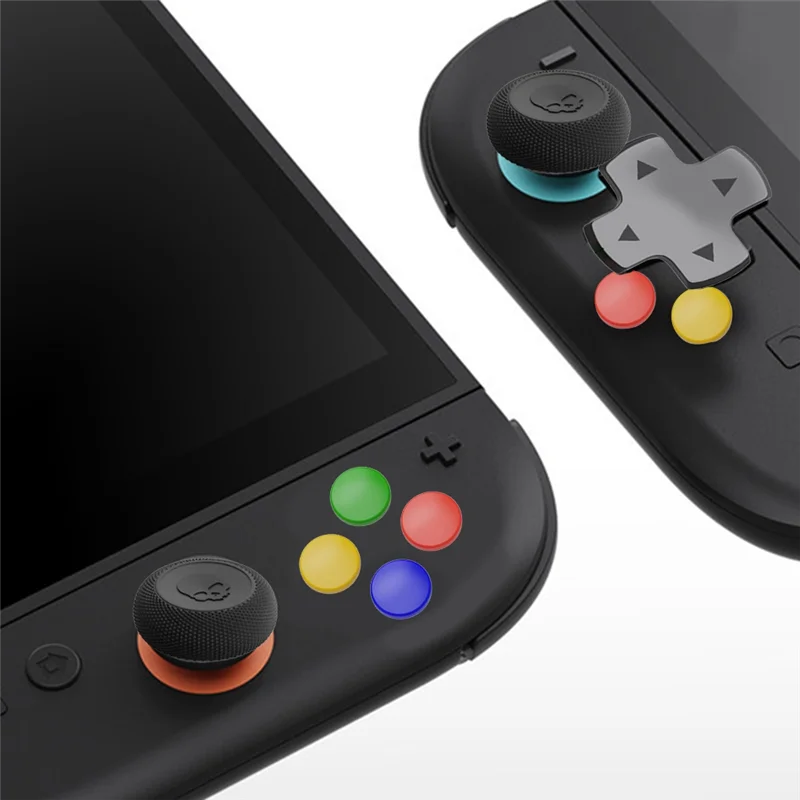 【البيع الساخن】غطاء عصا التحكم + طقم غطاء زر D-Pad للتبديل 2 مقابض إبهام من السيليكون غير قابلة للانزلاق مجموعة قبضة الإبهام