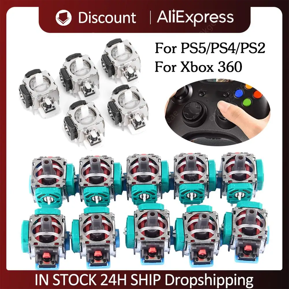 عصا تحكم تناظرية ثلاثية الأبعاد لـ Xbox ، وحدة استشعار ، عصا الإبهام ، ملحق وحدة تحكم ، لوحة ألعاب ، PS5 ، PS4 ، PS2 ، قطع غيار ، 5 * ، 10