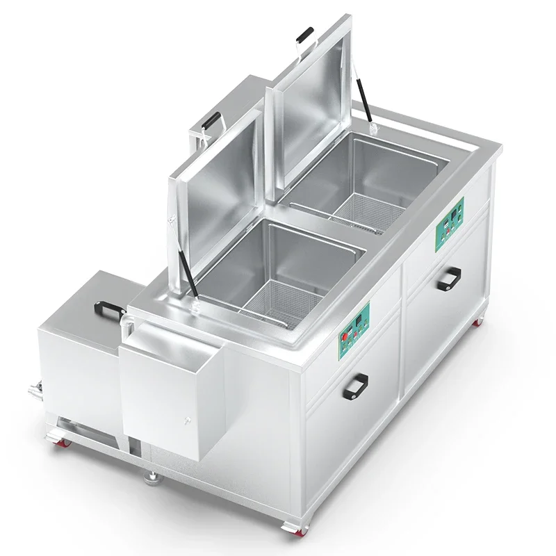 Double slot ultrasonic cleaning machine industrial aluminum parts mold auto repair oil removal rust removal, cleaning