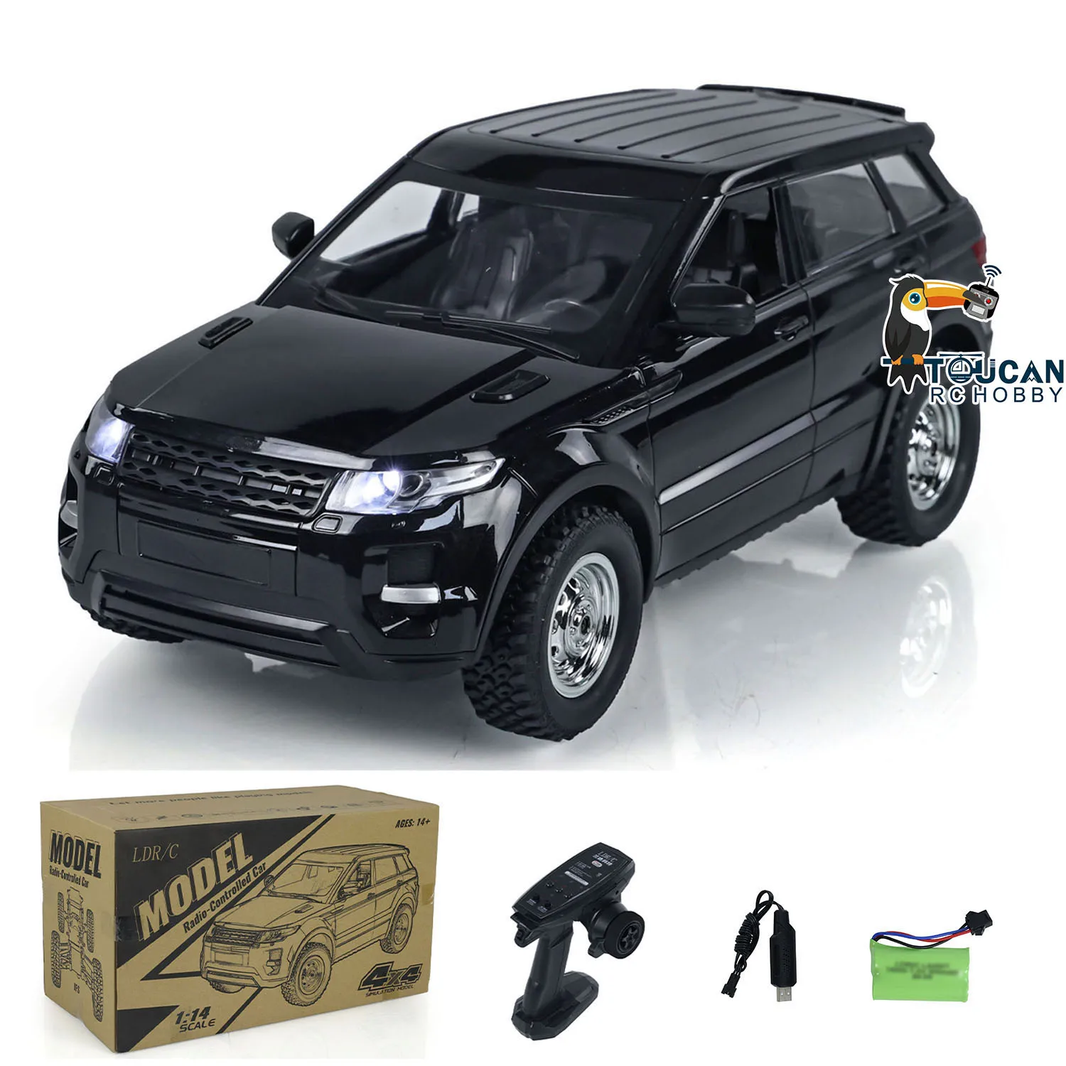 LDRC 1/14 Scale 4X4 RC Rock Crawler รถไฟ LED 4WD Off Road รีโมทคอนโทรลสําหรับผู้ใหญ่ผจญภัยกลางแจ้ง