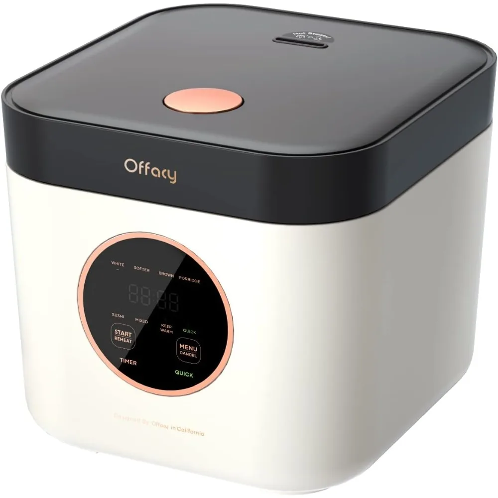 Smart Mini Rice Cooker, 3 Cups (Uncooked), 24-H Delay Timer, Auto Keep Warm, Nonstick Inner Pot, for Soft White Rice, Porridge