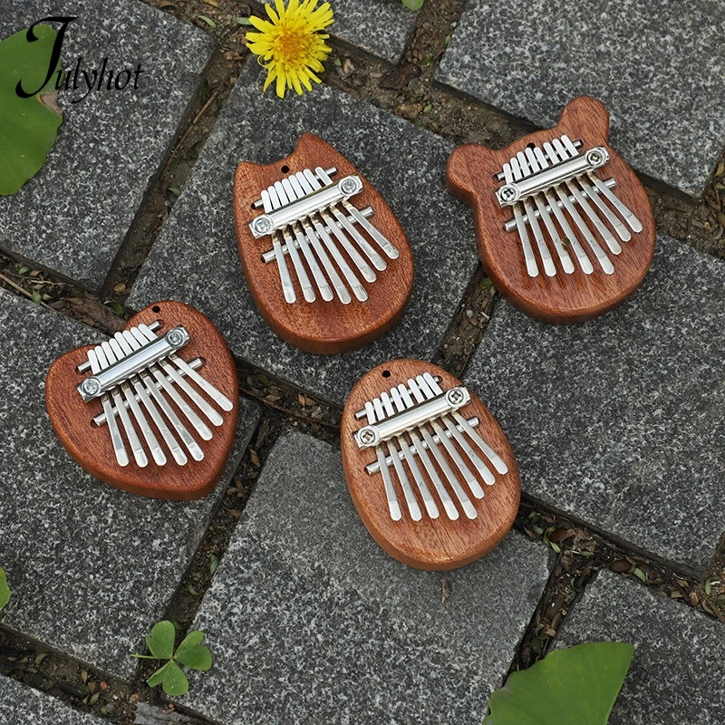 8 Key Kalimba Thumb Piano Gifts For Kids Beginners Music Lovers Players,Cute Instrument Pendant Keychain Accessories