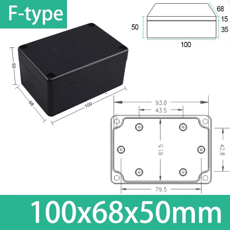 ABS waterdichte behuizing elektronische veilige behuizing plastic dozen zwarte draadaansluitdoos plastic organisator IP67 waterdichte behuizing
