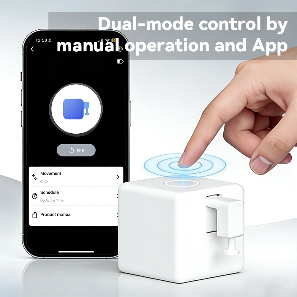 Tuya Zigbee 3D DIY Fingerbot Plus Intelligenter Knopfdrücker Universeller Fernbedienungsroboter für Alexa Google Home Smart Life App Modulare Austauschbare Arme & 3D-Druckbare Vorlagen Kaffeemaschine