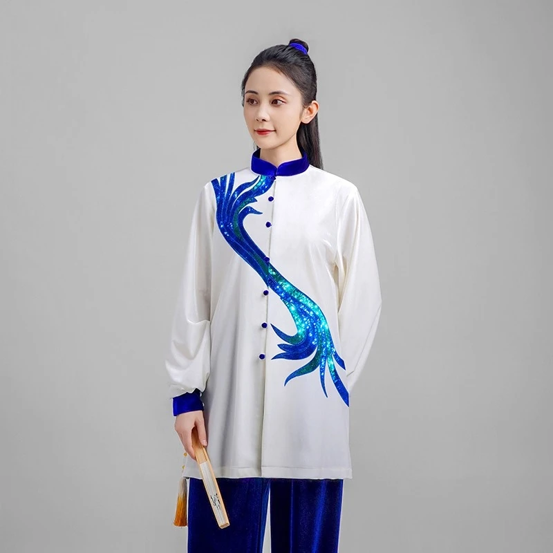Velvet Tai Chi Suit Winter Thick Warm Kung Fu Uniform for Women Men Unisex Martial Arts Clothing Elegant Embroidery