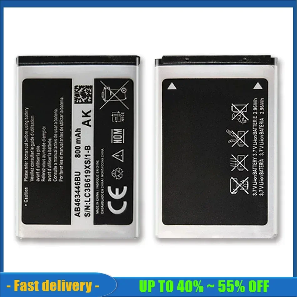 AB 463446 BU AB 463446 TU batería de teléfono móvil para Samsung S139 M628 X520 F258 E878 F299 E1200M SGH-B108 GH-M310 SGH-L258 800mAh