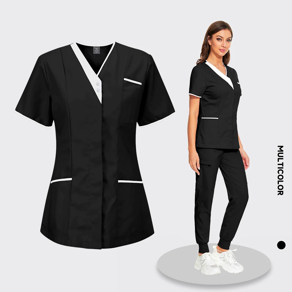 Medische Vrouwen Scrubs Tops Dokter Kleding Schoonheidssalon Phary Werkkleding Kleding Tandheelkundige Overalls Verpleegkundige Accessoires Laboratoriumjas