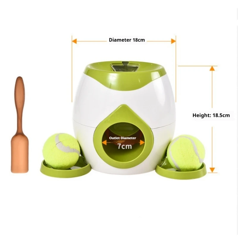 Dog Ball Launcher with Automatic Treat Dispenser Interactive Training Toy Tennis Ball Food Reward Machine for Small Dogs