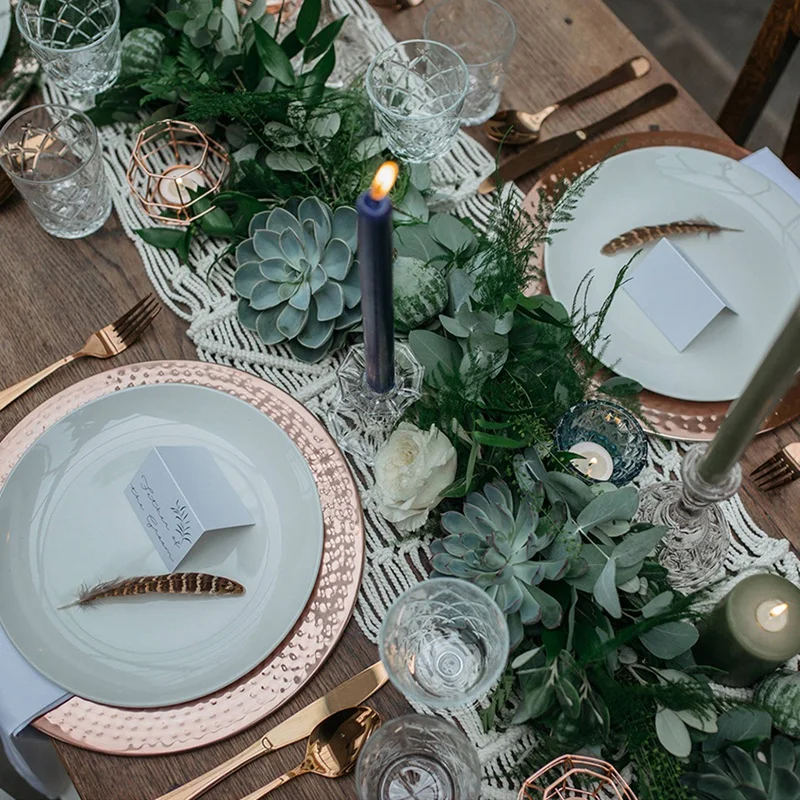 

Скатерть макраме, украшение свадебного стола в стиле бохо, винтажный фермерский дом и богемный стиль столовой, бежевый белый-A13G