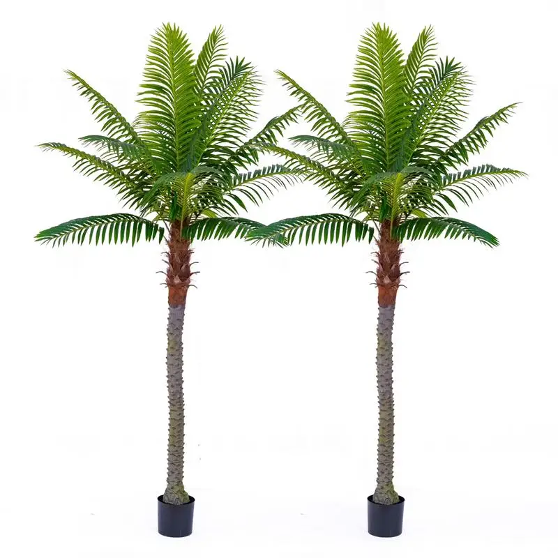 

Large Artificial Palm Plants Leaves Faux Fake Tropical Large Palm Tree Plastic Fern Plant Leaves Outdoor Plants For Garden Decor