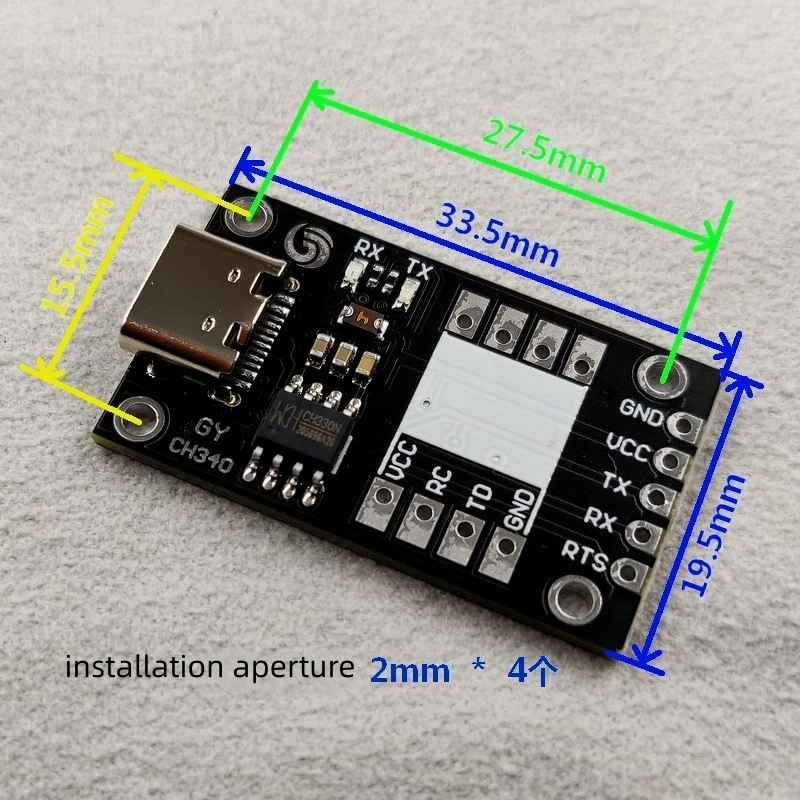 GY-USB-TTL-01 Serial Port Sensor Module Testing Tool USB-C CH340 USB to TTL Module