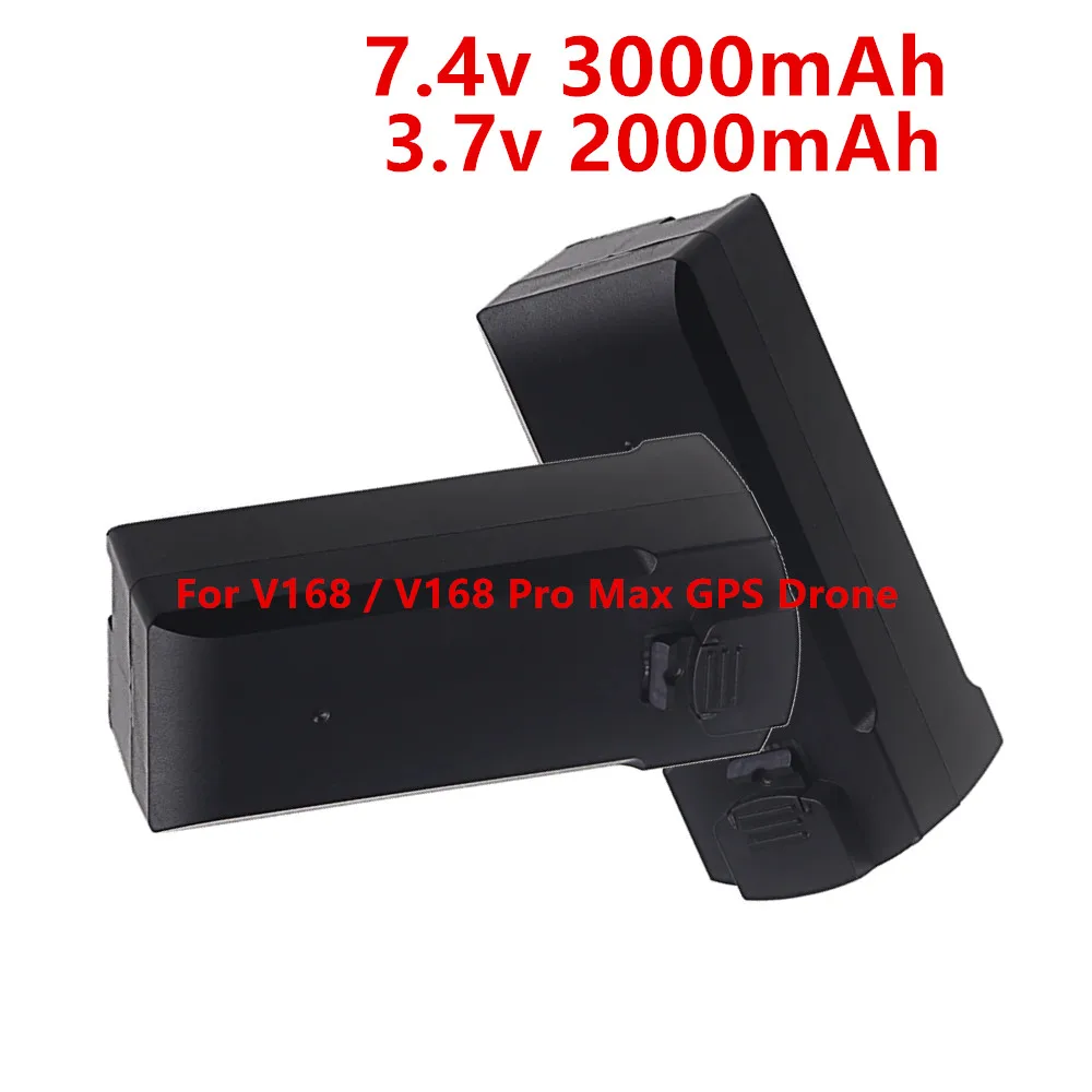 7.4V 3000mAh/3.7V 2000mAh for V168 V198 GPS Drone Battery V168 MAX PRO Battery Packs for RC Quadcopter Spare Accessories