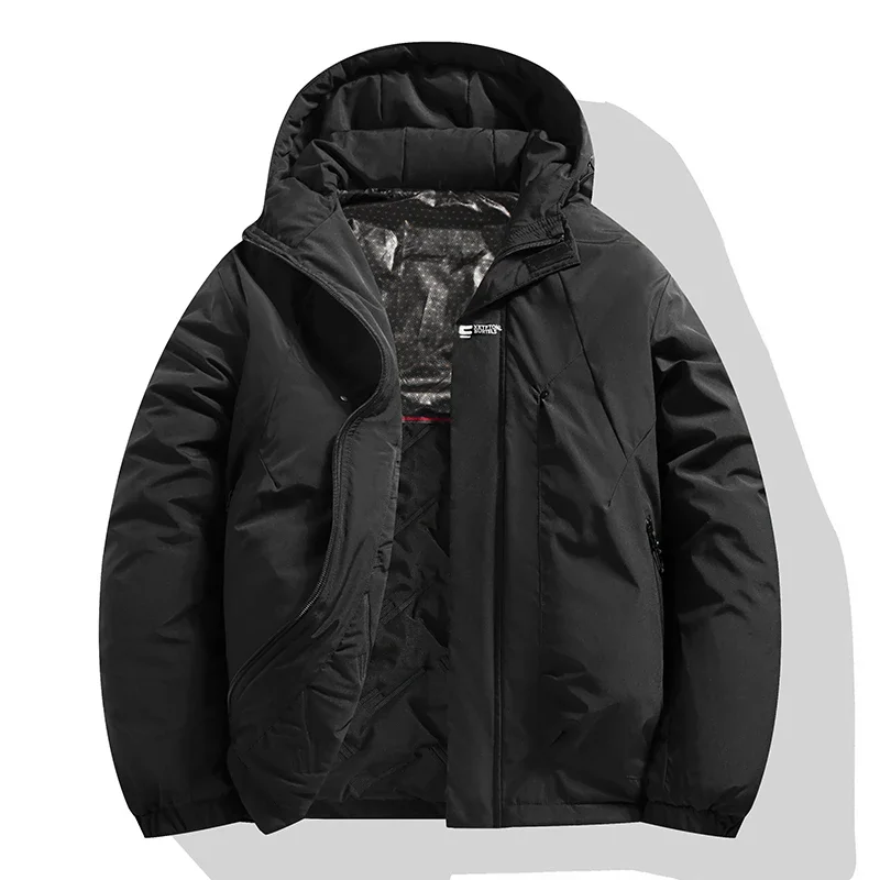 2024 Winter Hooded Jacket Men's Luxury Graphene Warm Windproof Warm Parkas Male Casual Snow Thickened Waterproof Padded Coat