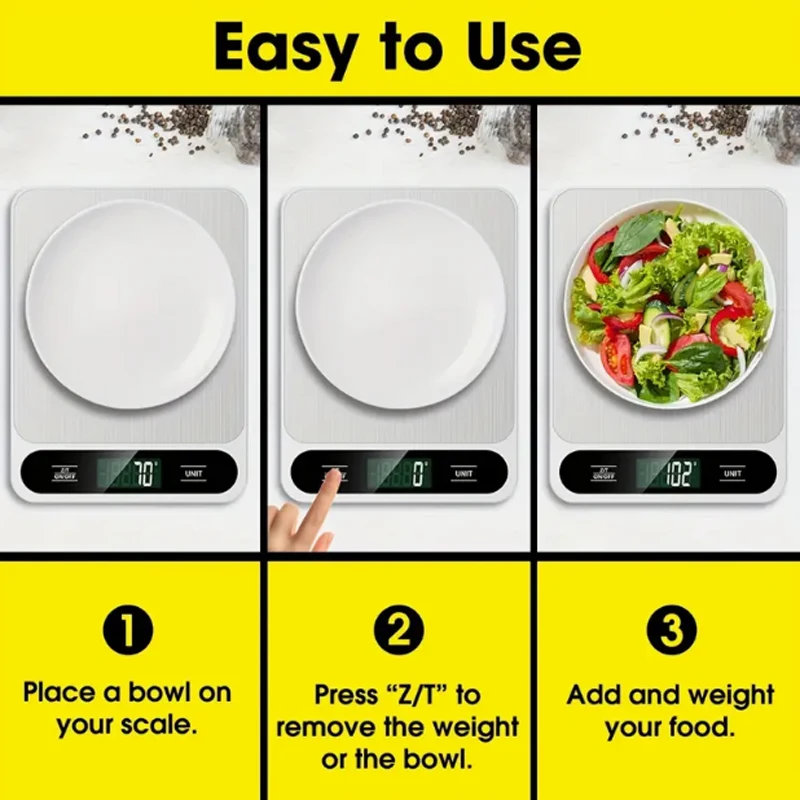 Food Scale 22lb/10kg Digital Kitchen Scale Grams And Oz For Baking Cooking And Weight Loss 1g/0.04oz Precise Graduation
