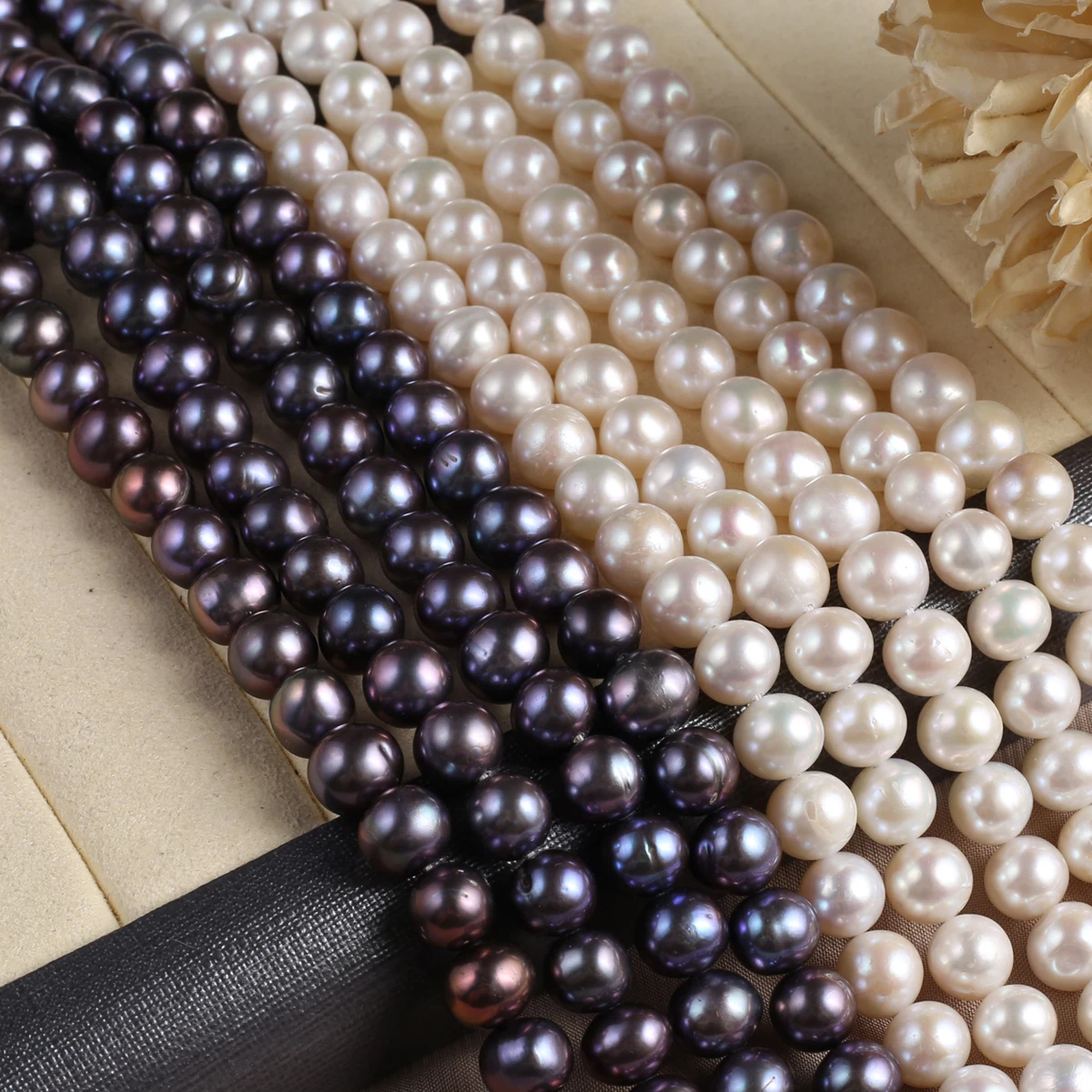 

8-9mm Real Round Natural Freshwater Pearl White Purple Loose Spacer Beads for Jewelry Making DIY Necklace Bracelet Accessories