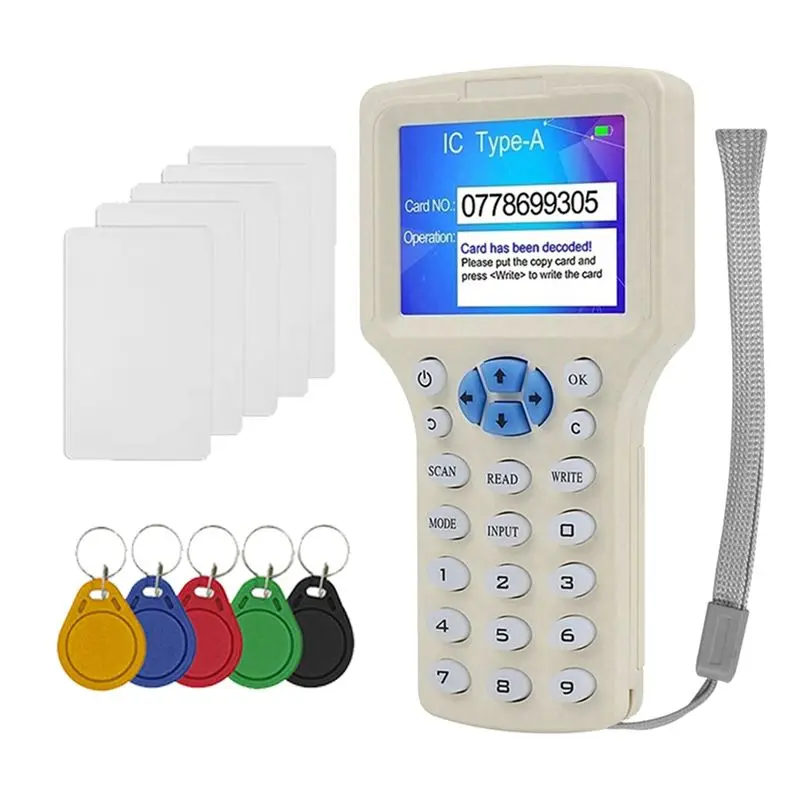 [NEW A09R!】 RFID NFC Smart Card Reader +5XUID Keychain/Card RFID Duplicator 125K 13.56Mhz IC/ID Key Writer RFID Replicator Progr