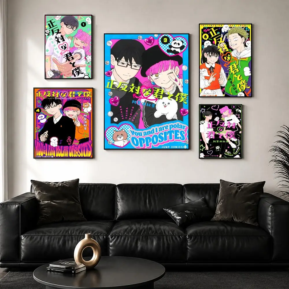 Manga Y-You and I Are Polar O-Opposites Poster Wall Art Print Sticker for Bedroom Living Room Dorm Office Modern Home Decor