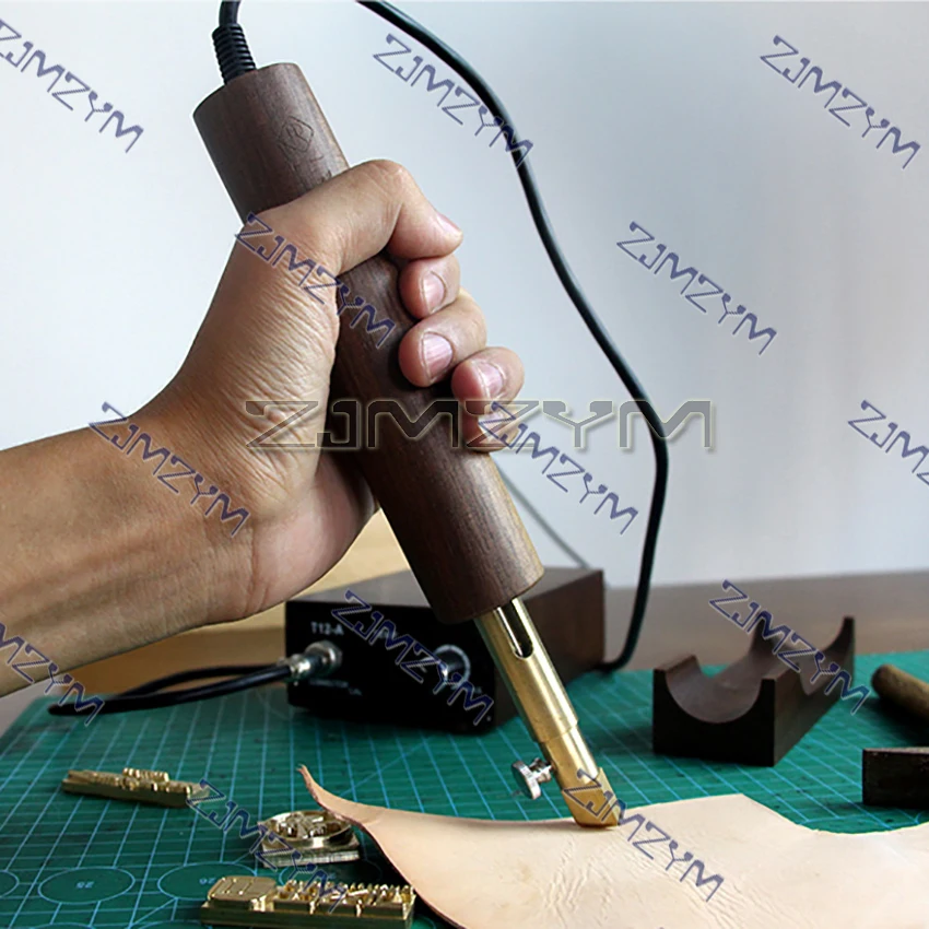 220V Electronic Hot Leather Edge Creaser Machine Brass Stamp Heater Grooving Iron Edge Sealing Tools Leathercraft Stamping 72W