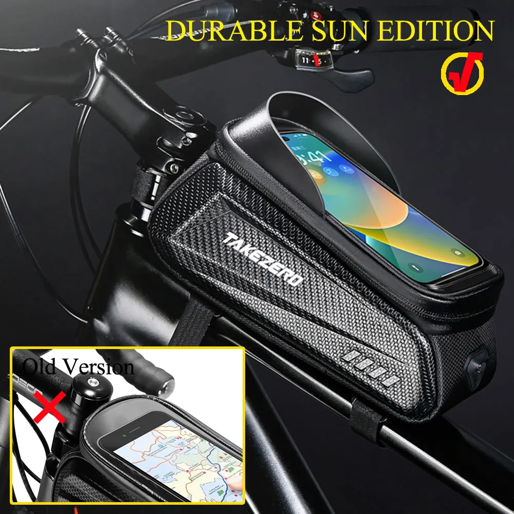 NEWBOLER Bike Bag 2L Frame Front Tube Cycling Bag Bicycle Waterproof Phone Case Holder 7.2Inches Touchscreen Bag Accessorie