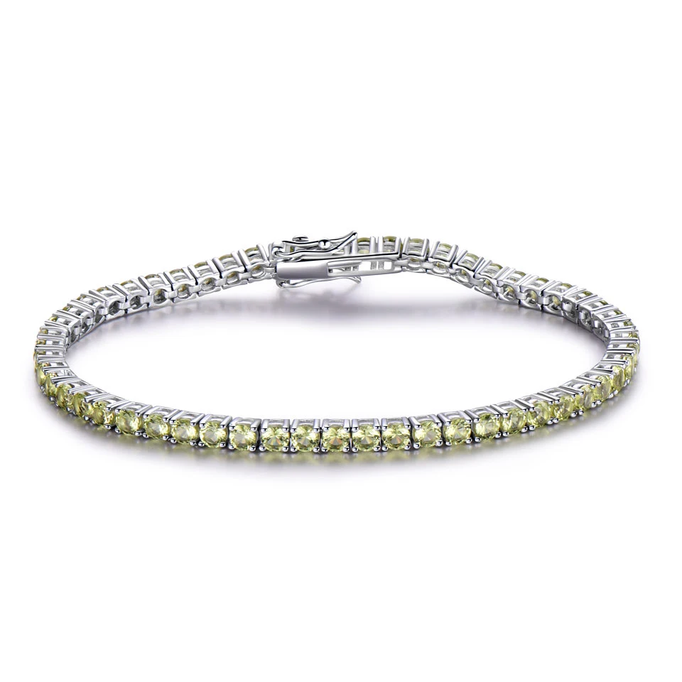 

UMCHO 925 Sterling Silver Peridot Tennis Bracelet Women's Bracelets Party Gift Fashion Fine Jewellery