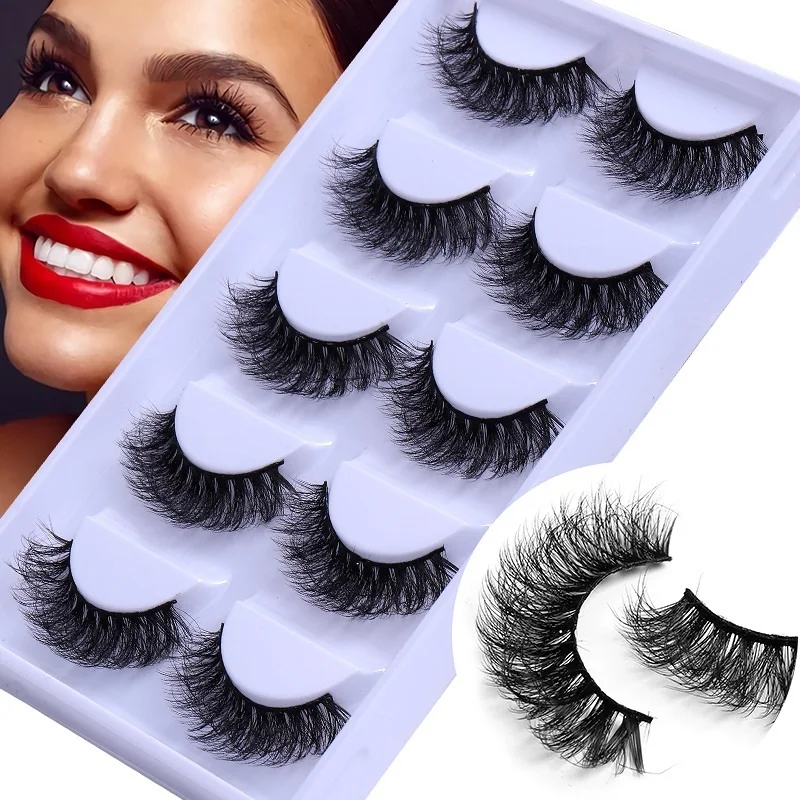 

Multilayer Thick Mink False Eyelashes Naturally Soft & Delicate Handmade Reusable Curly Fake Lashes Messy Crisscross 3 Sets/Lot