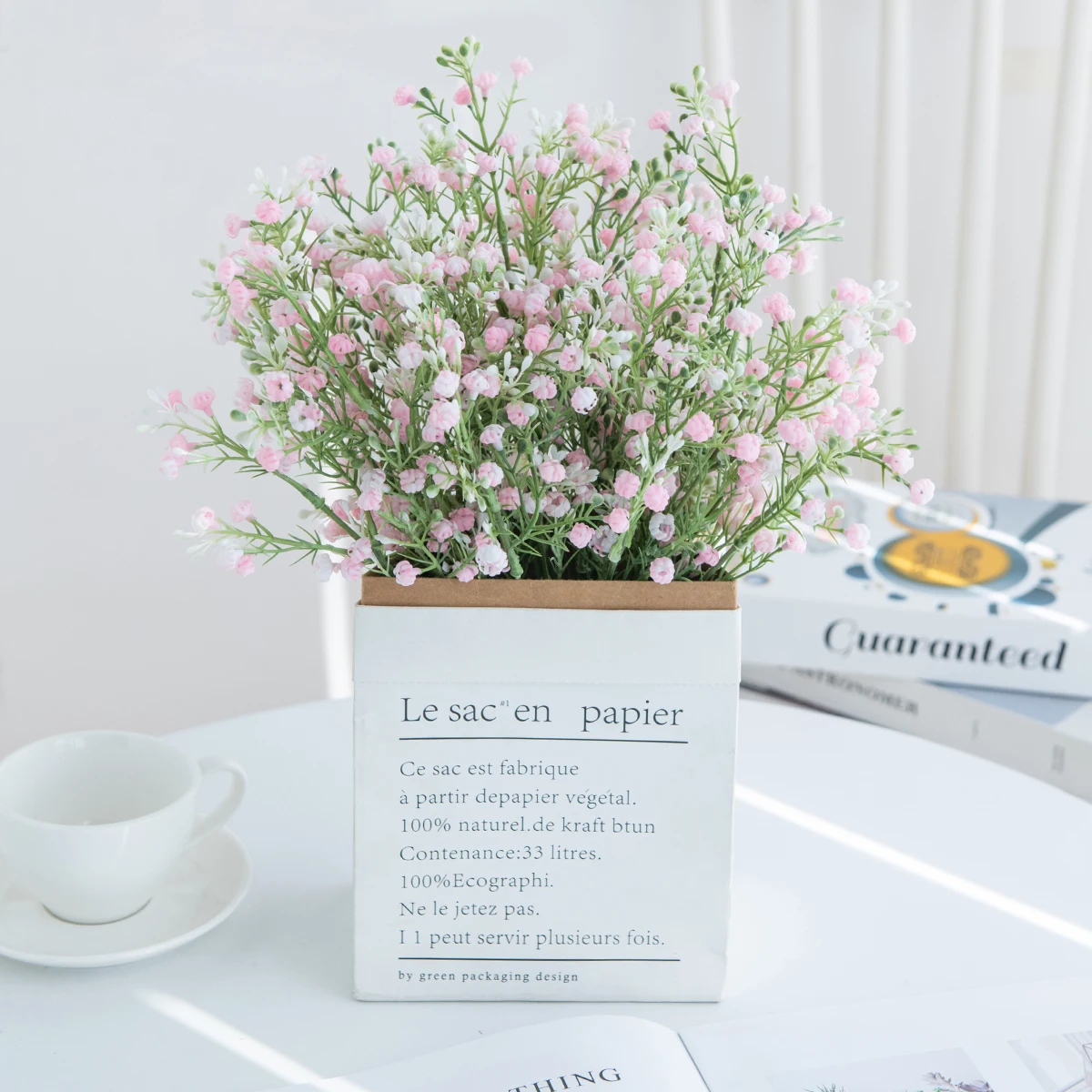 5 Stück Künstliche Blumen Pflanzen Gypsophila Hochzeit Brautstrauß Heim Zimmer Vase Tisch Garten Hof DIY Geschenke Requisiten Herbstdekoration – Detail 4