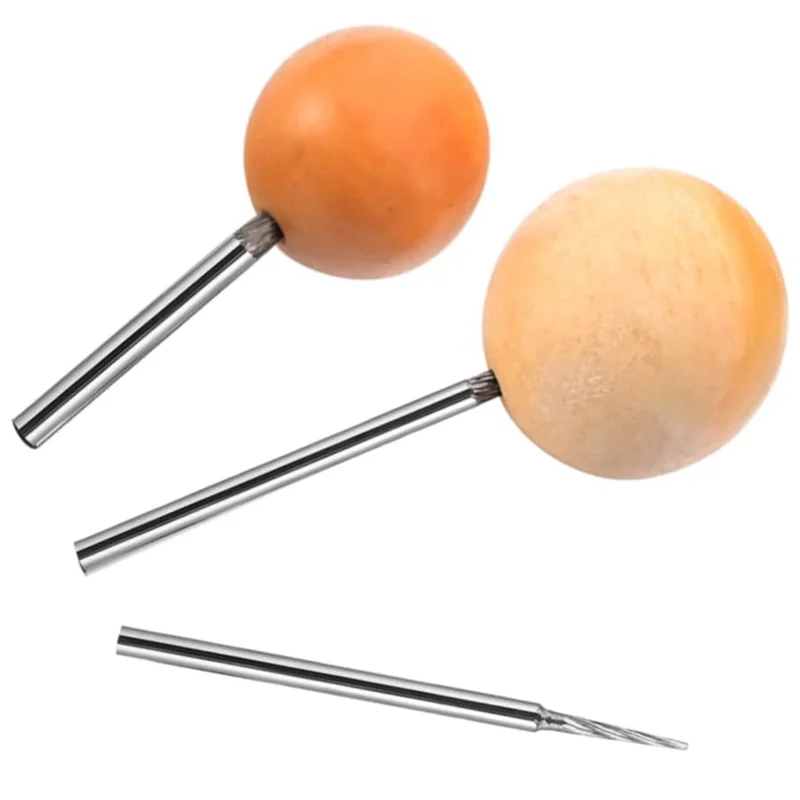 AS94-DIY Essentials per la lavorazione delle perline: 3 aste per lucidatura in acciaio con ago ad albero fisso, smerigliatura cilindrica
