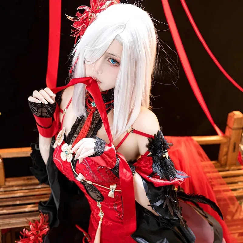 【Wetrose】متوفر في المخزون ملابس جديدة من Shenhe Frostflower Dew أزياء فانوس طقوس التأثيرية فستان Genshin Impact Doujin لعيد الهالوين وعيد الميلاد