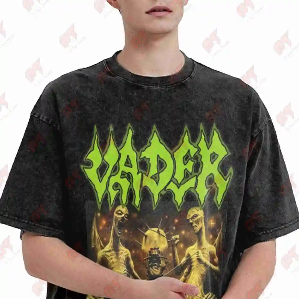 Vader De Profundis Heavy Metal Vintage Washed Tee Pure Cotton T-Shirt