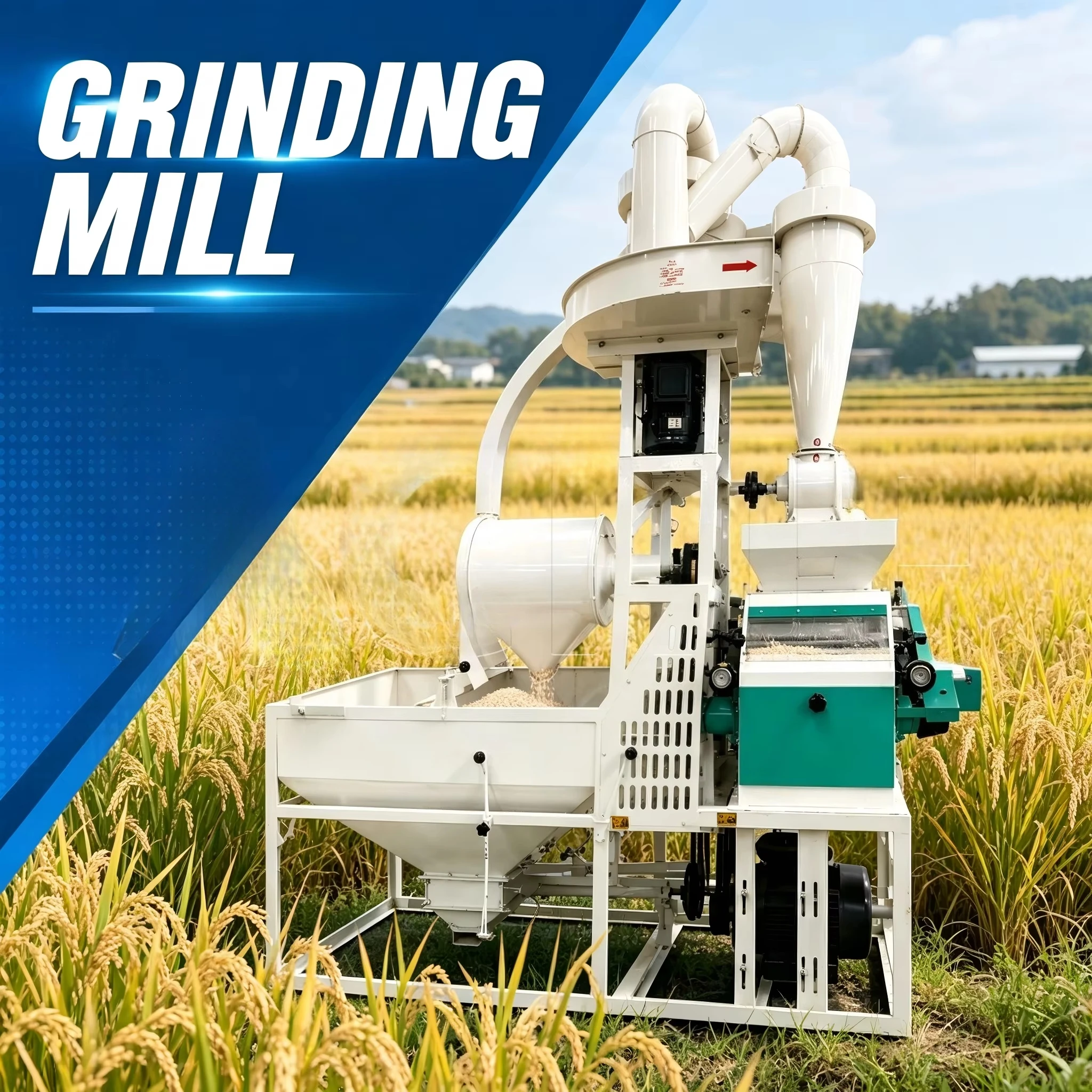 Engine-powered Steel Flour Milling Machine 300-500kg/h for Home & Farm Use Bread Pasta and Small Mill Plant