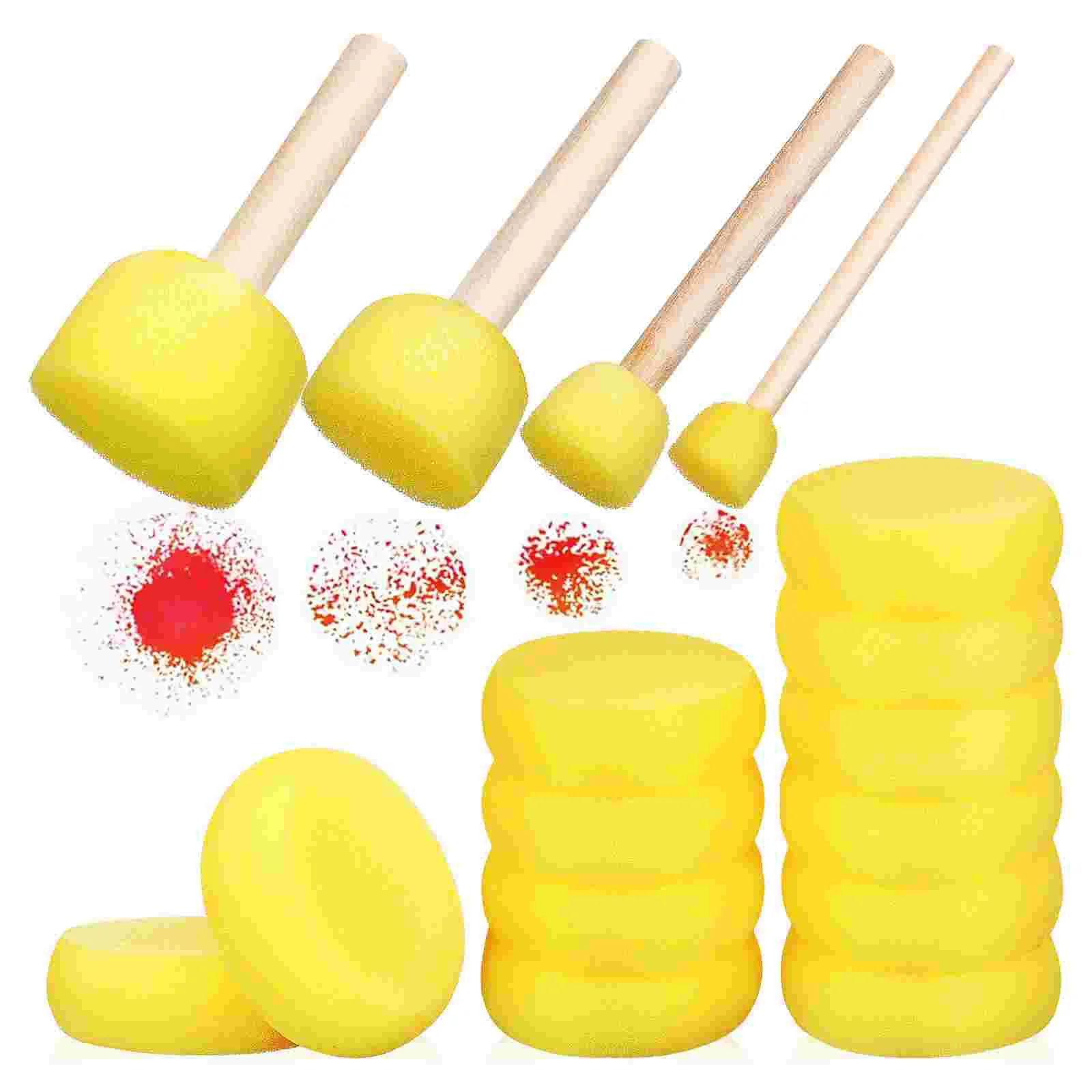 Sponge Mushroom Head + Round Powder Brush for Painting Stuff Sponges Drawing Crafts Small Tool Tools