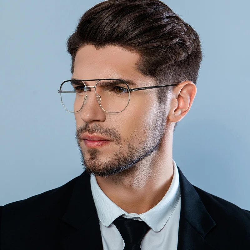 CAIDERONI Classic Square Large Business Frames Anti-blue Light Prescription Lenses Reading Glasses Men Can Be Customized 6911