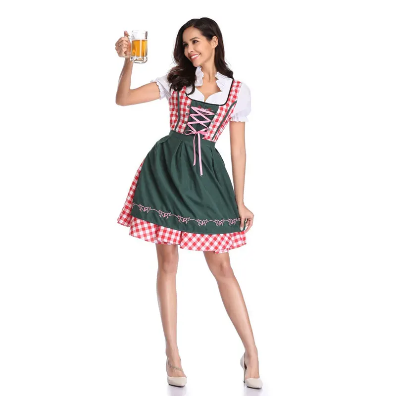 ชุดคอสเพลย์เทศกาลเบียร์บาวาเรียแบบดั้งเดิม ชุดผู้หญิงสำหรับฮาโลวีน ชุดพื้นเมือง ชุดแสดงบนเวที