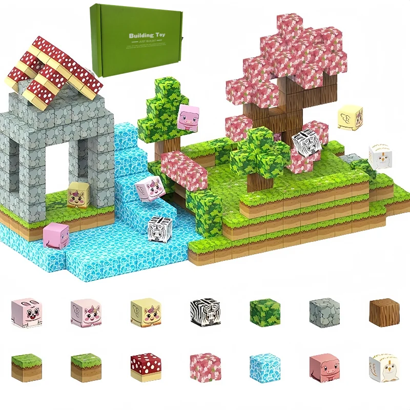 

Creative Magnet Blocks STEM Sensory Toys Set Build Your Own Mine World - Ideal Christmas Birthday Gift for Toddlers Boys Girls