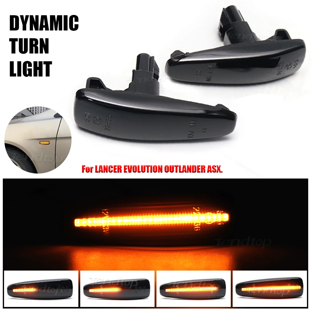 Feu de position latéral à LED clignotant dynamique pour Mitsubishi Outlander Sport Mirage Sport Lancer Evolution X