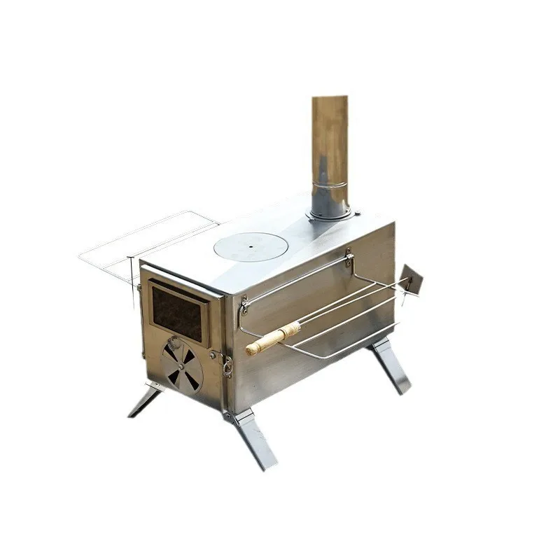 Tienda de campaña al aire libre, estufa de leña plegable y portátil, eficiente, segura y confiable, fácil de encender, multifuncional y económica