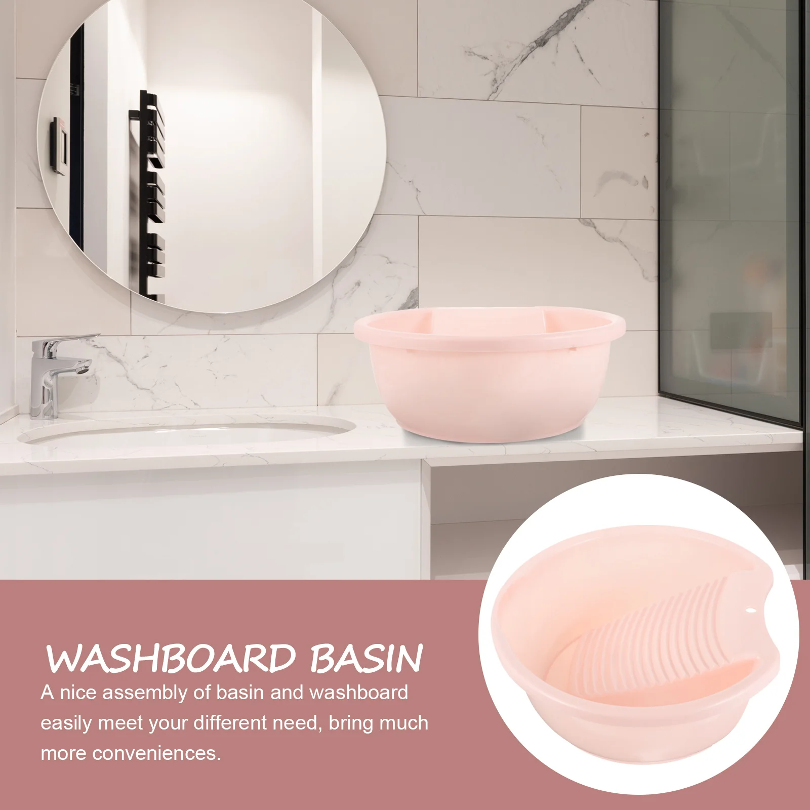 

Compact Washbasin For Hand Washing Clothes Lightweight Laundry Tub With Washboard Home Dorm Use Clothing Washing Set