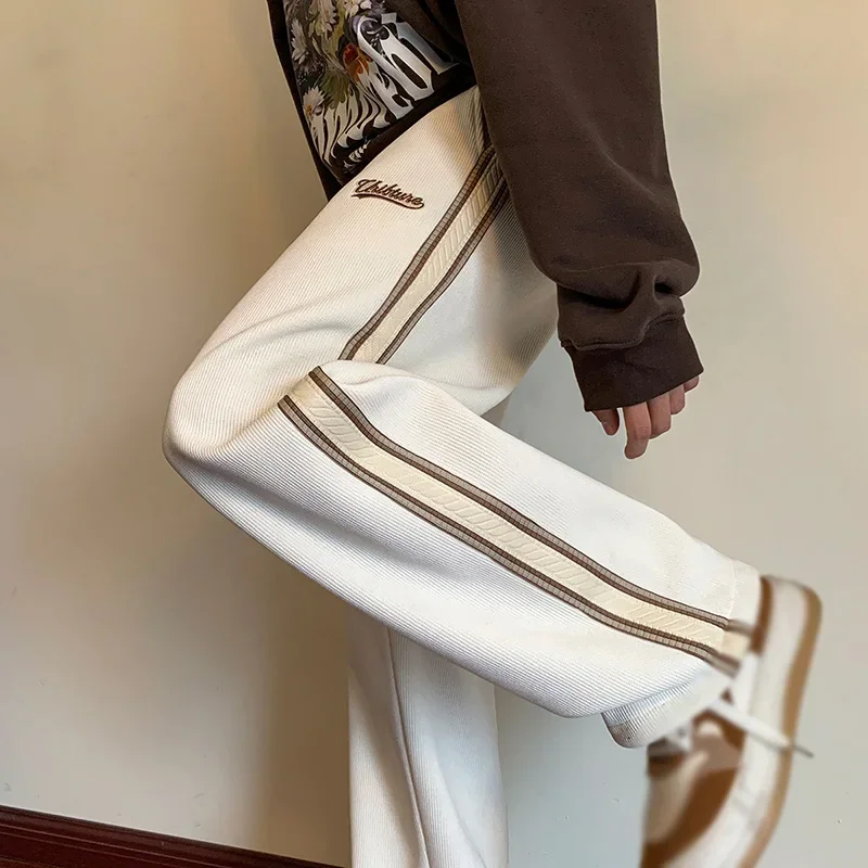 2024 Spring Men\'s Pants Loose Casual Comfortable College Style Retro Couple Sweatpants Fashion Male Streetwear